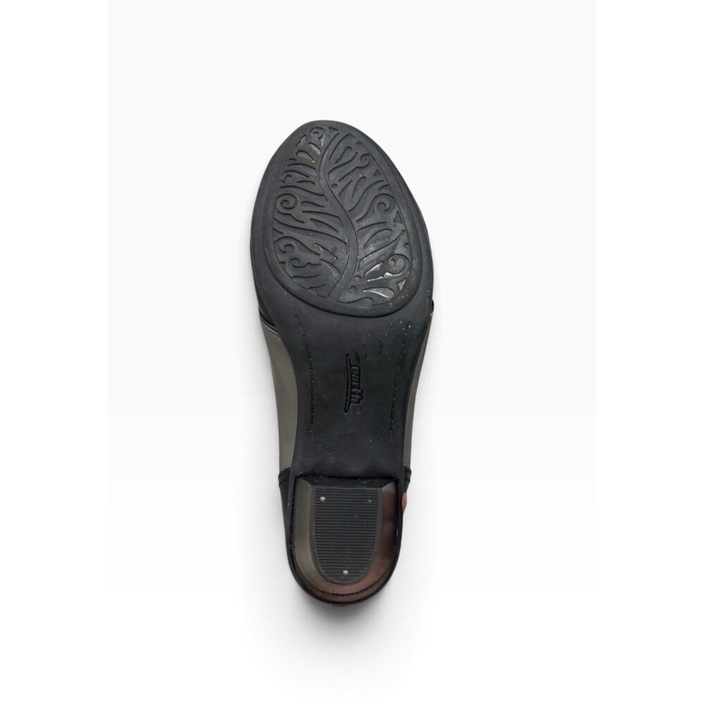 Earth Serano Retro Artsy Strap Mary Jane Pumps Black Gray Leather Witchy Goth 8 - Picture 4 of 5